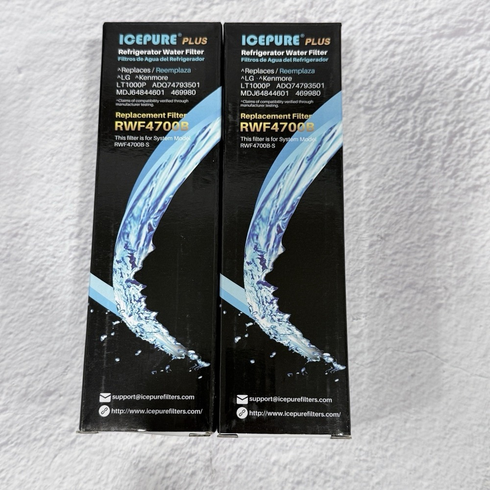 IcePure Plus RWF4700B Refrigerator Water Filters Set of 2 New In Box